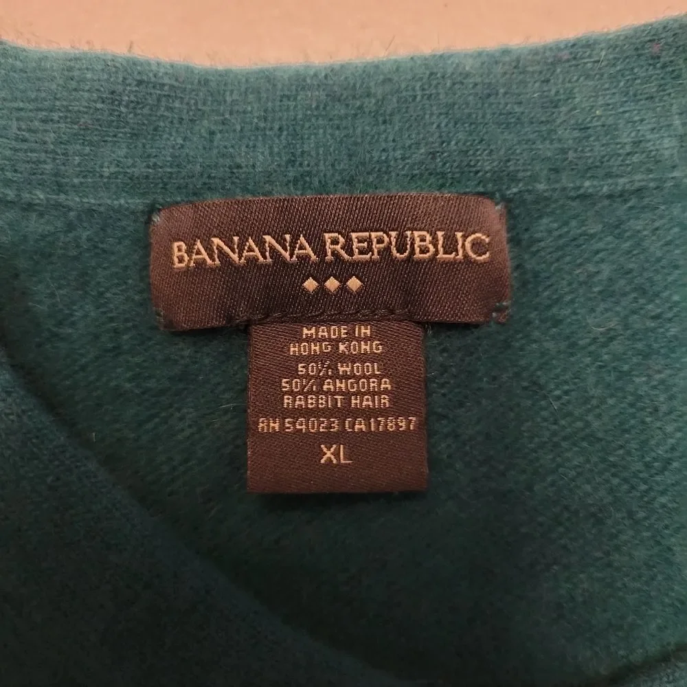 Banana Republic Angora Wool Teal Cardigan - Picture 5 of 10